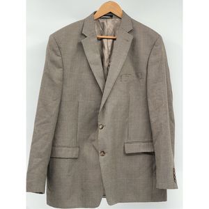 Lauren Ralph Lauren Sport Coat Blazer Men Size 46L Tan Houndstooth‎